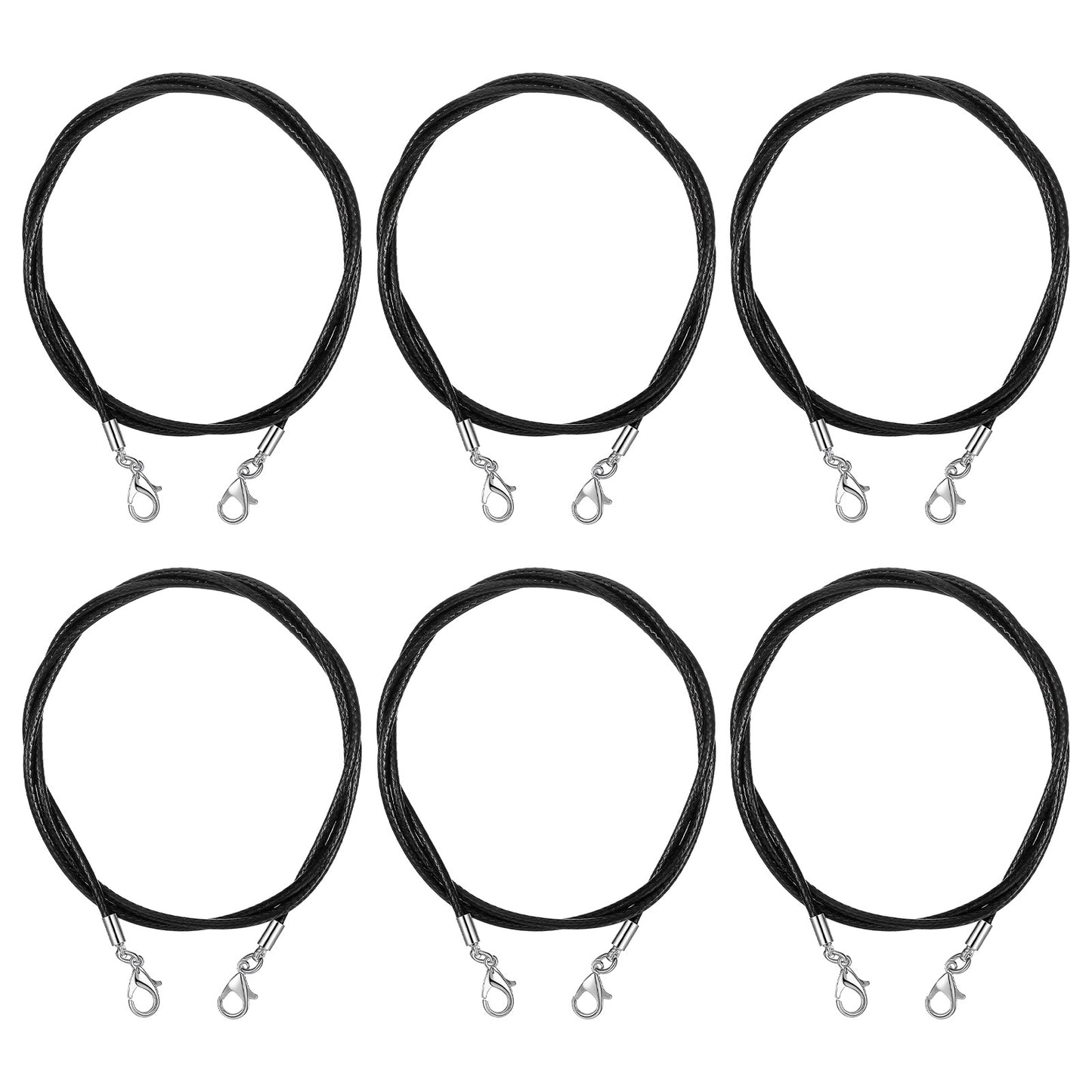 Bremorou 6 Pieces Replacement Strings For Cat Wand Toy Durable Nylon Strings With Lobster Clasps Kitten Wand Toy Refill Wires Cat String Toys For All Lures, 25 Inches Long (Black)