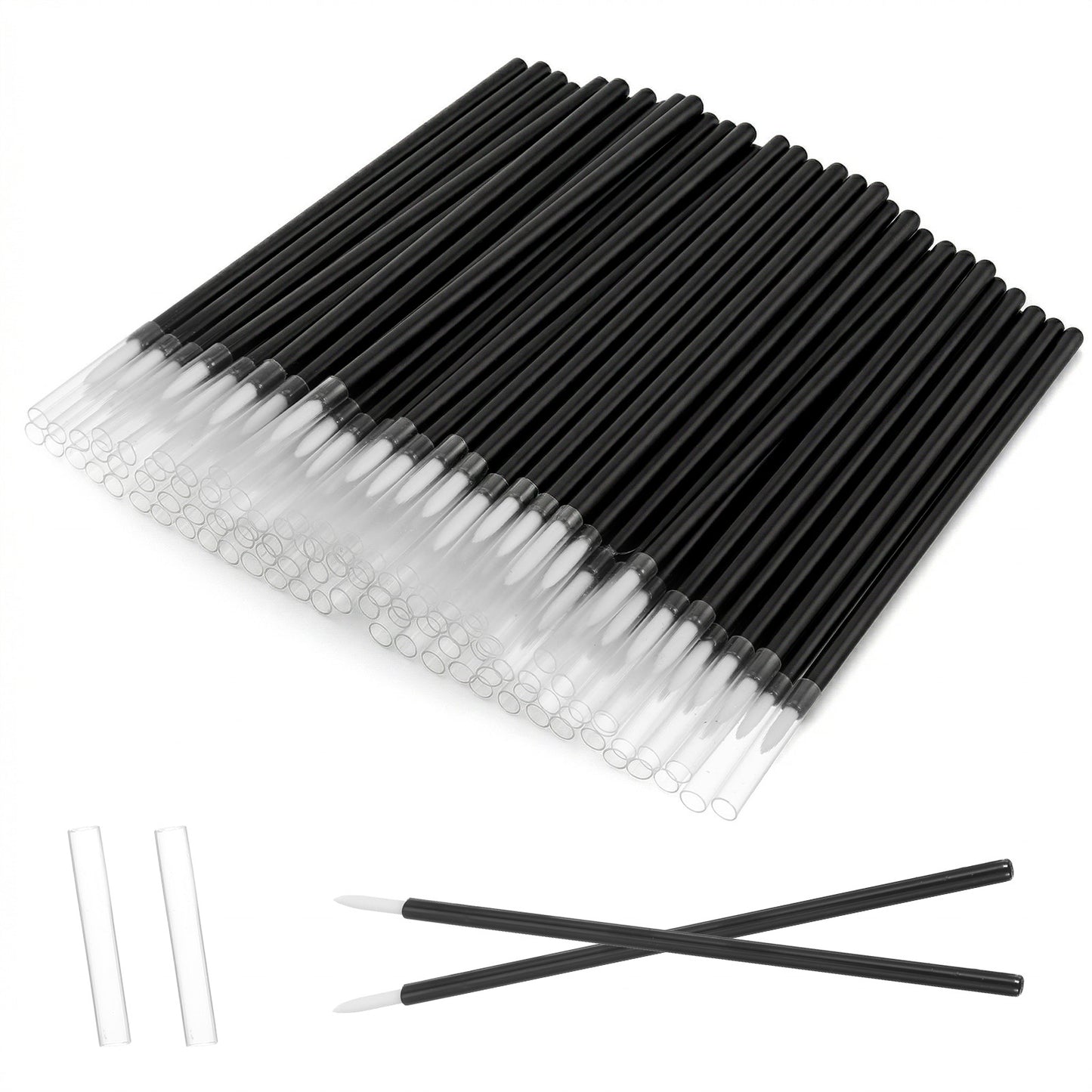 100 PCS Eyeliner Brushes, Fine Point Eyeliner Brush Kit, Disposable Eyeliners Applicator Tool for Precise Eye Makeup, Eyeshadow Applicators, Black Nylon Eye Liner Brushes