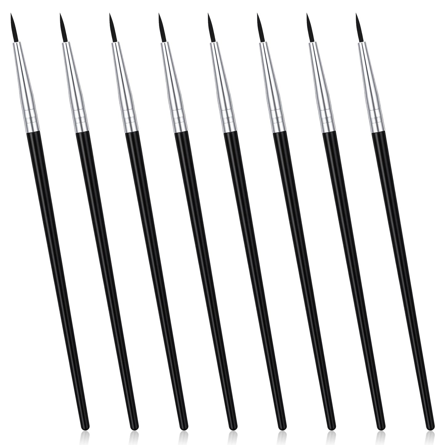 Matwsec 8 PCS Eyeliner Brushes Fine Point Eye Liner Brush Gel Eyeliner Brush for Women to Apply Gel and Wet Powder Portable Eye Liner Brushes Kit