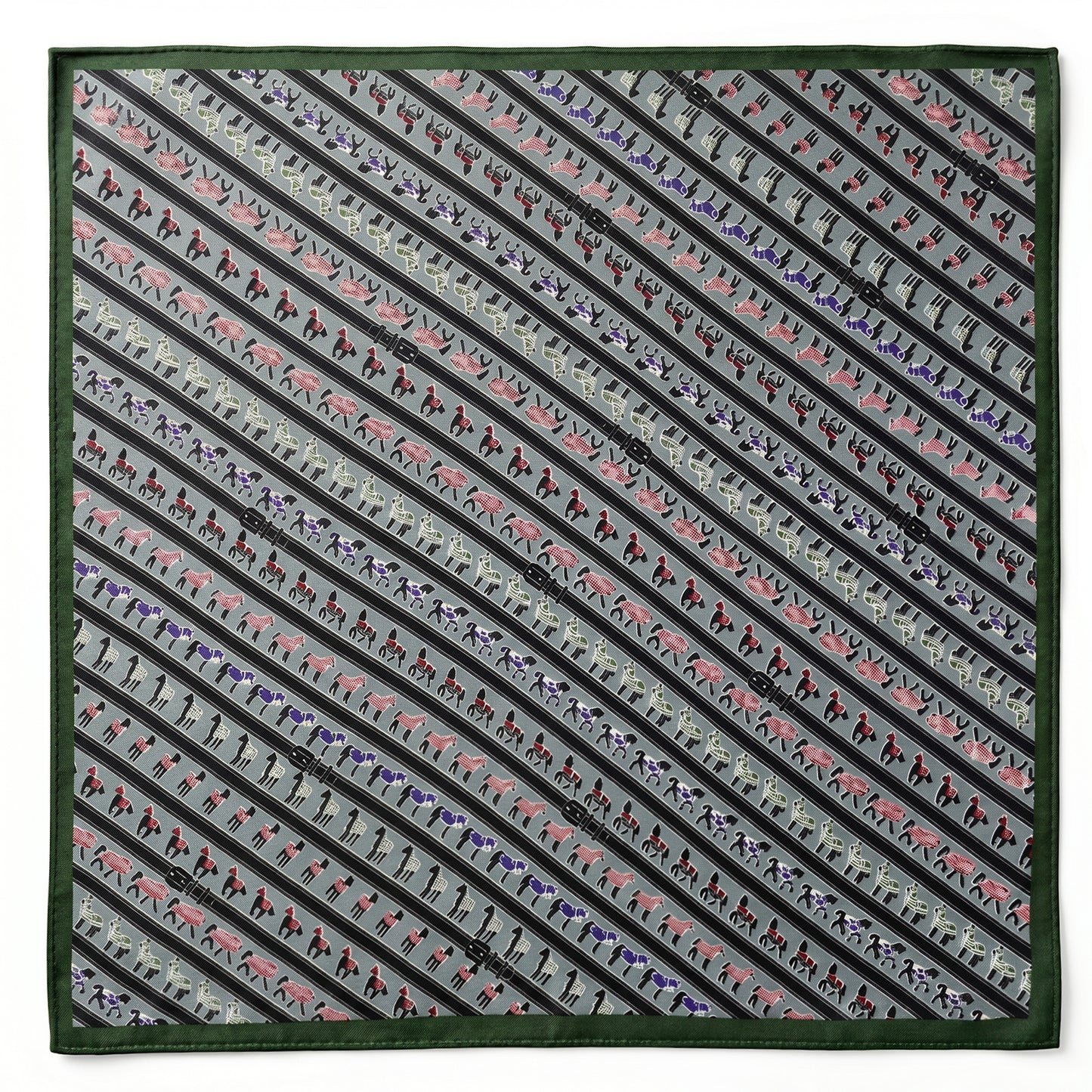 Ymapinc Silk Square Neck Scarf, Vintage Western Horse Wrap for Women, Soft Lightweight Satin Bandana, Green