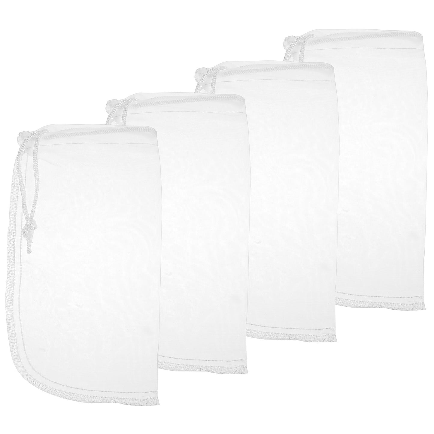 RAHHLIZS 4 PCS Aquarium Filter Bags, Aquarium Media Bag with Drawstring, White Filter Sock, Fine Mesh Bag Reusable, Extra Fine Media Filters Bags for Aquariums Fish Tank Impurities Activated