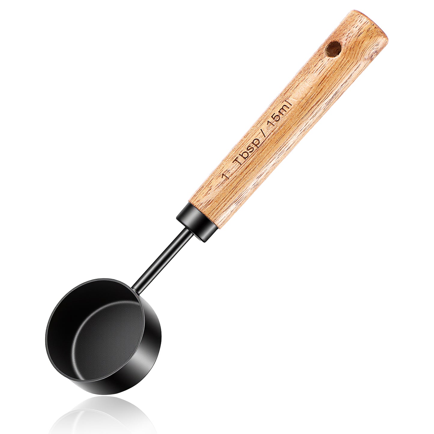 Vintage Coffee Measuring Spoon 15ml 1 Tablespoon Scoop Stainless Steel Coffee Bean Scoop with Walnut Handle for Ground CoffeeTea