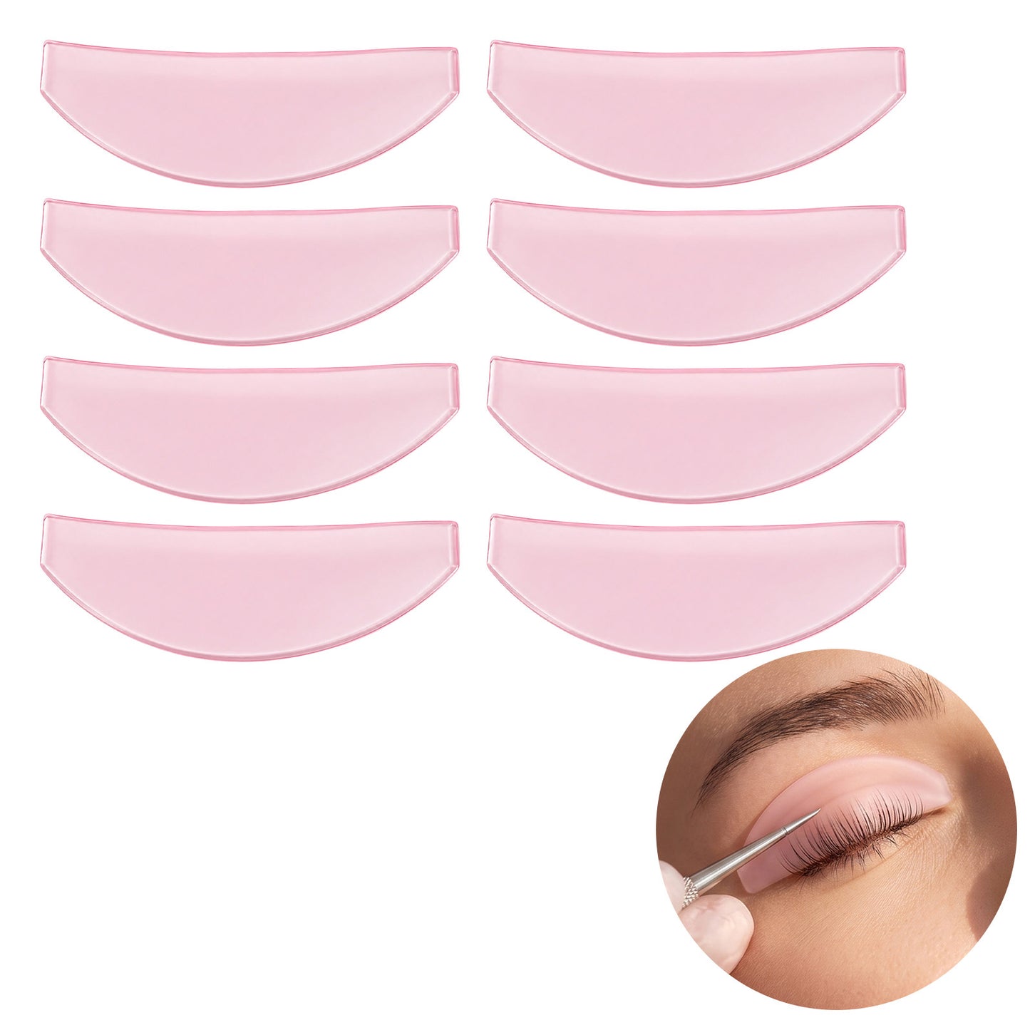 Matwsec 4 Pairs Lash Lift Shields 1mm Thin Silicone Lash Lift Rods