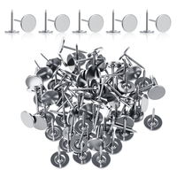 100PCS Heavy Duty Thumb Tacks, Silver Thumb Tacks, Flat Push Pins, Room Decor for Corkboard Wall Hanging Photos Home Furniture Sofa Crafts Office DIY Decor (Silver)