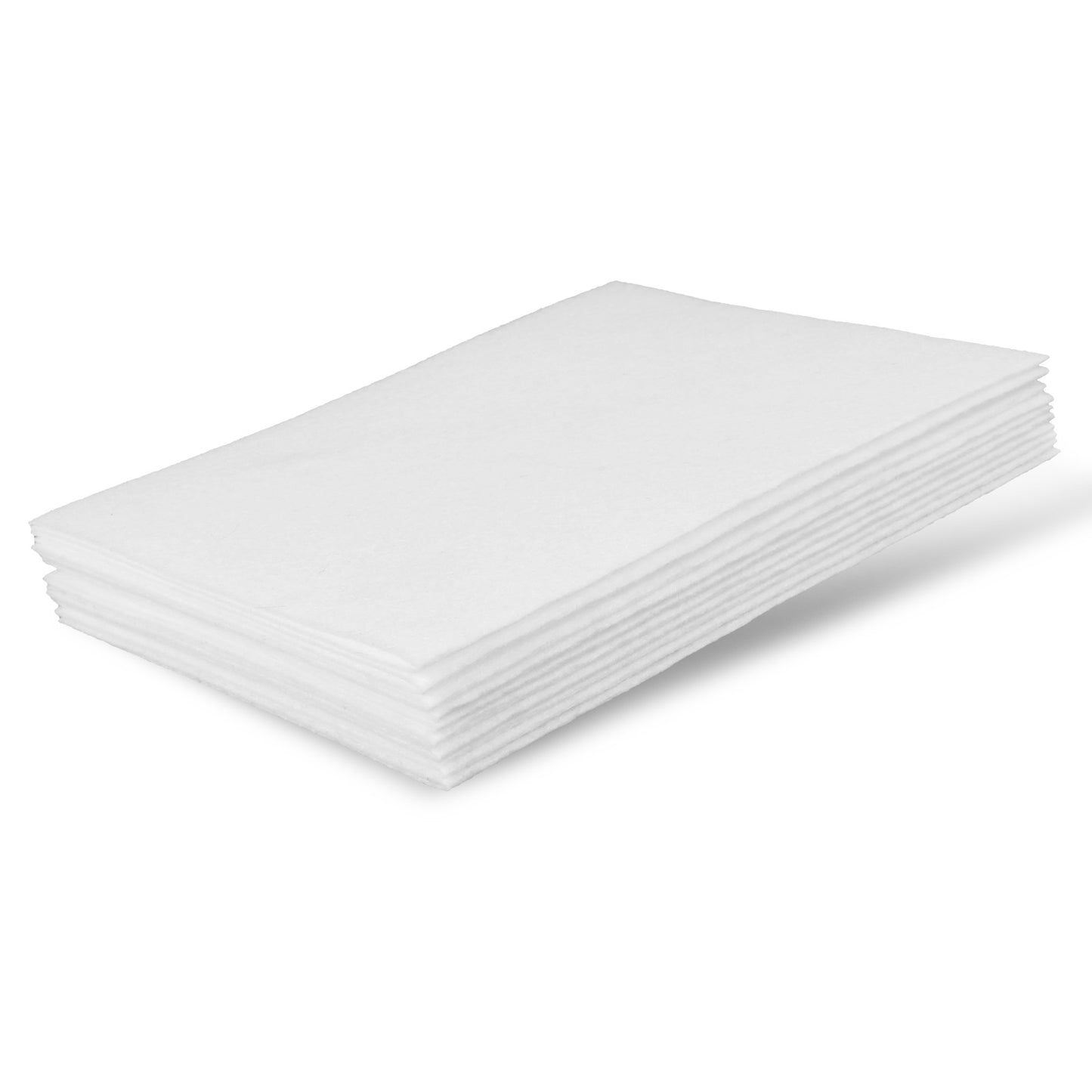 10 Pcs White Felt Fabric Sheets, 11.22"x7.08" Soft Craft Felt Sheets Adhesive Felts Sheet White Fabric for DIY Patchwork Sewing School Projects Decoration, 1mm Thick