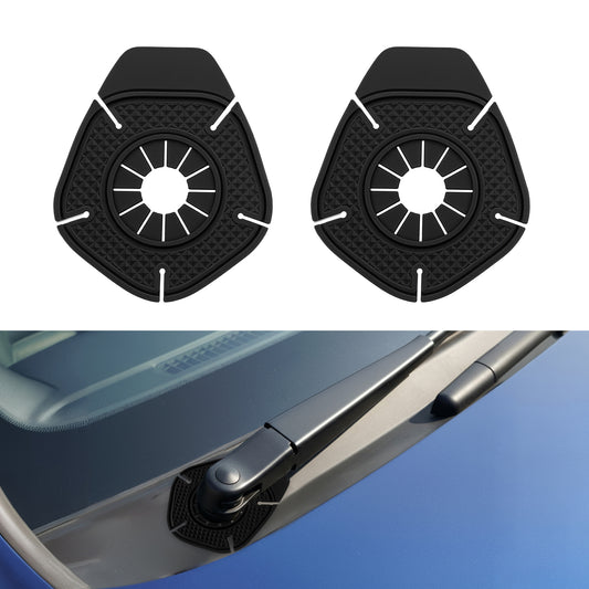 2PCS Silicone Windshield Wiper Covers Arm Hole Protector Pivot Guards, Front Wiper Protective Pad Guard, Dust-Proof Anti-Leaf Wipers Arms Protector Cover Prevents Blockage Universal for Most Cars
