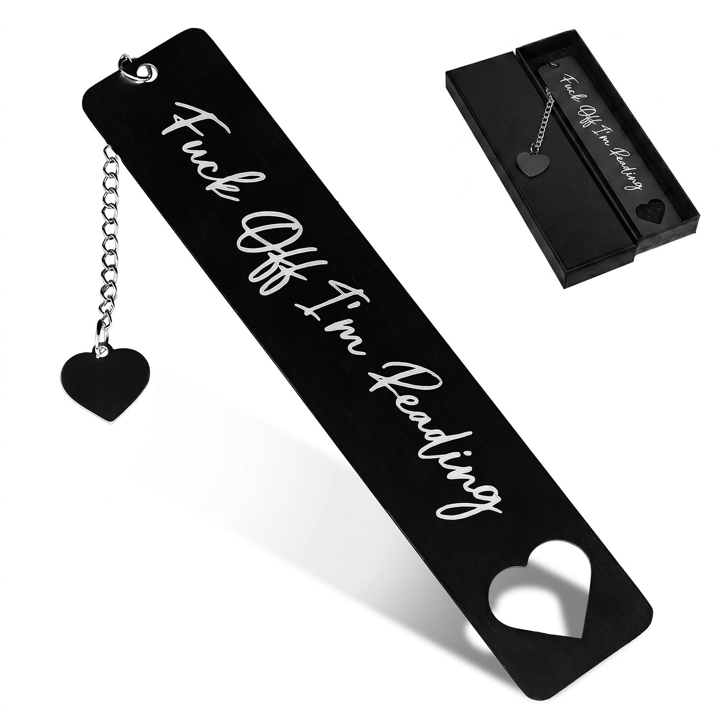 Tyqour Funny Bookmarks with Gift Box Book Lovers Book Markers for Women Reading Book Accessories for Reading Lovers Fun Bookmarks Gifts for Friends Christmas New Year Birthday Graduation(Black)