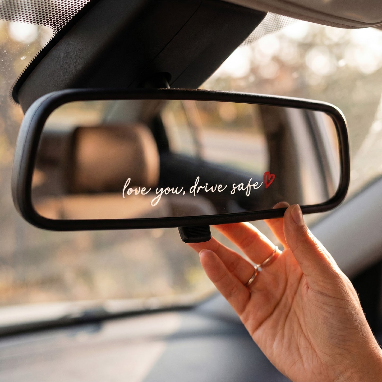 3Pcs Love You Drive Safe Mirror Sticker Car Stickers for Women Car Mirrors Sticker Rear View Mirror Decal Affirmation Stickers Valentines Day Gifts for Him (White)