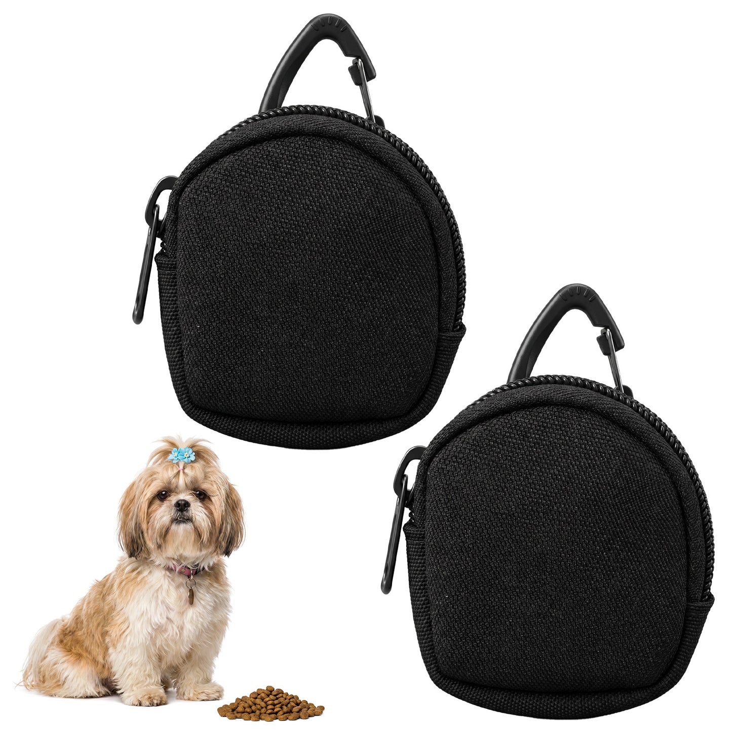 RAHHLIZS 2Pcs Dog Treat Pouch, Dogs Training Treat Pouch for Leash