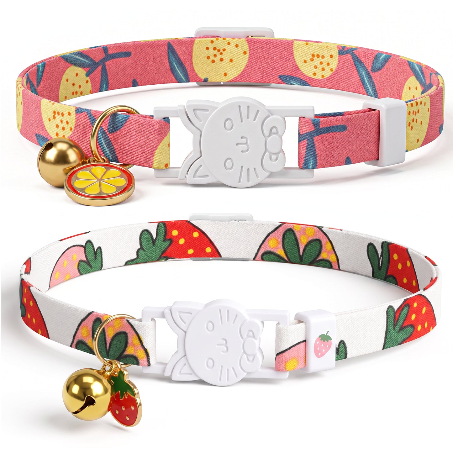 Matwsec 2 PCS Cat Breakaway Collar Girl Cat Collar with Bell Adjustable