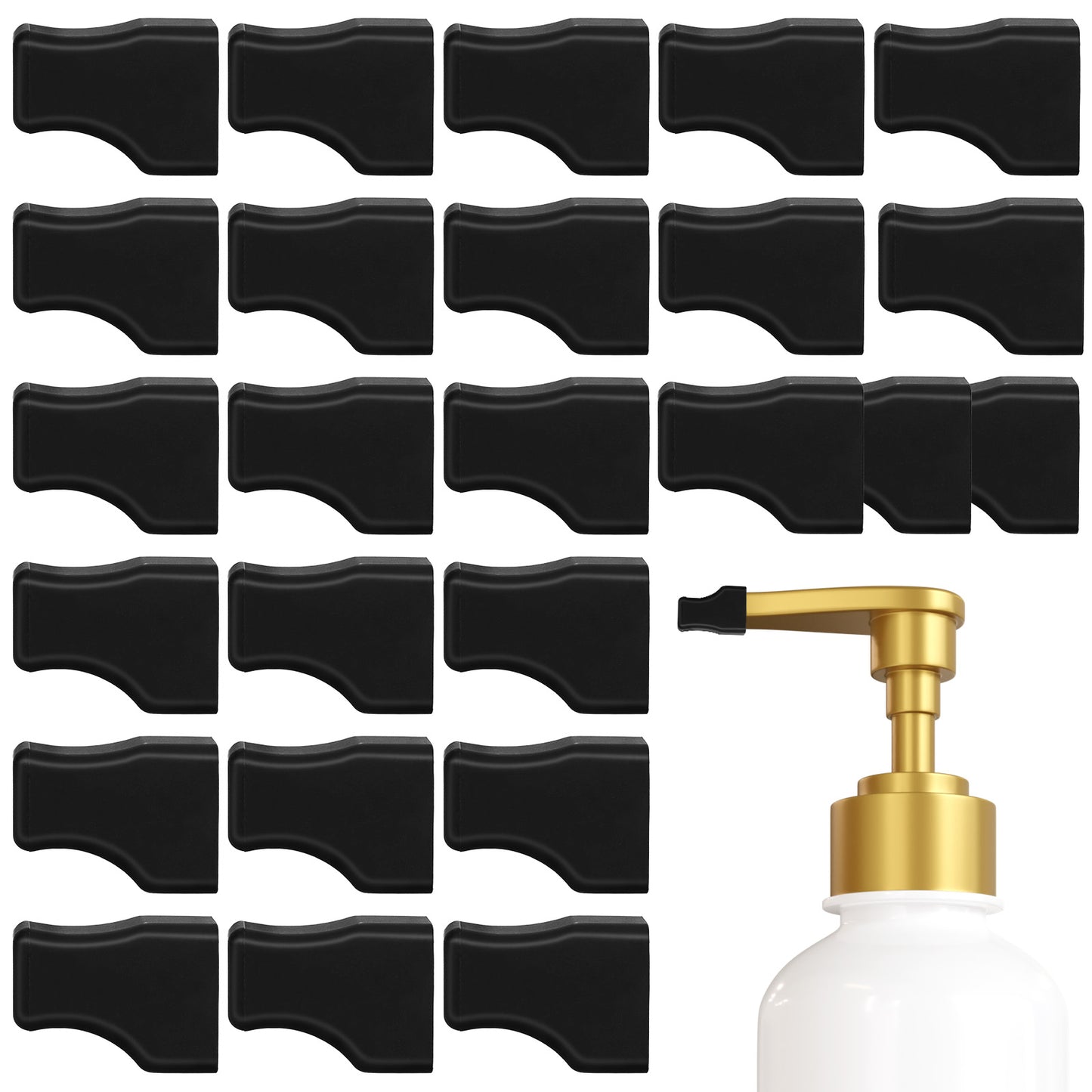 25 PCS Coffee Syrup Pump Tip Covers, Black Silicone Pourer Caps for Syrup Pump, Skinny Tip Cap Covers for Long Lotion Pumps, Fits Vanilla Pumpkin Spice Pour Dispenser Oil Liquor Bottle Clean Preserved