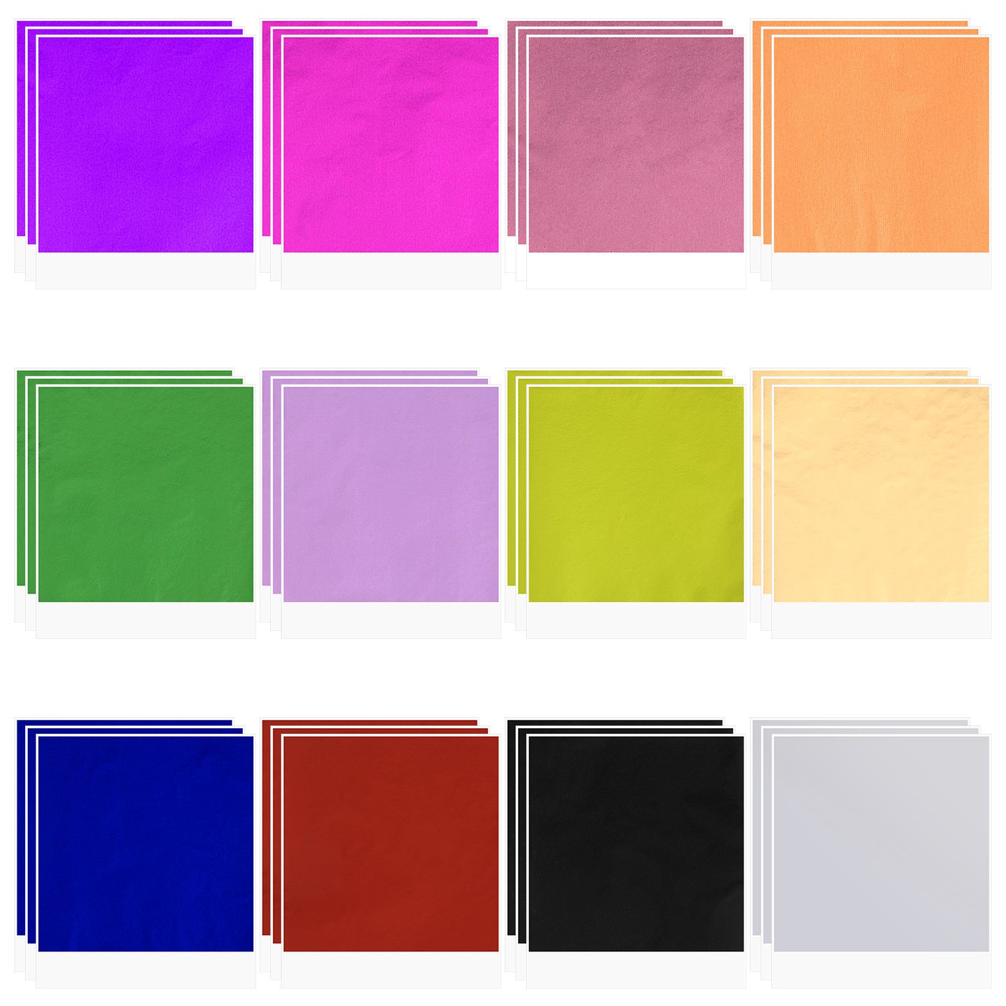 Ymapinc 120pcs Foil Sheets for Crafts,12colors Gold Leaf Sheets for Art(3.7 * 3.34inch) Used for Furniture,Crafting, Nails,Handcrafts, Gilding, Painting, and Artistic Projects