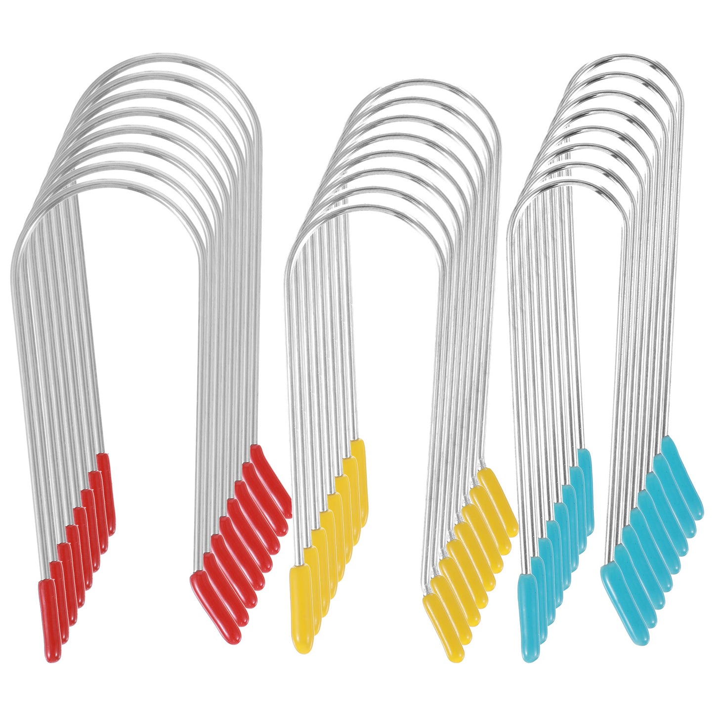 24 Pcs Assorted Hot Roller Clips Replacements Hot Curler Clips Replacement Kit For Heated Rollers Portable Travel Roller Securing Pins Fits All Sized Rollers Curlers Red, Yellow, Blue (¾", 1", 1¼")