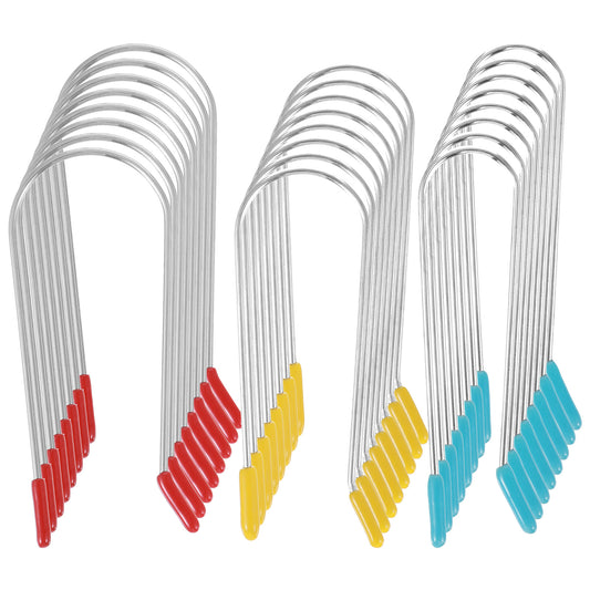 24 Pcs Assorted Hot Roller Clips Replacements Hot Curler Clips Replacement Kit For Heated Rollers Portable Travel Roller Securing Pins Fits All Sized Rollers Curlers Red, Yellow, Blue (¾", 1", 1¼")