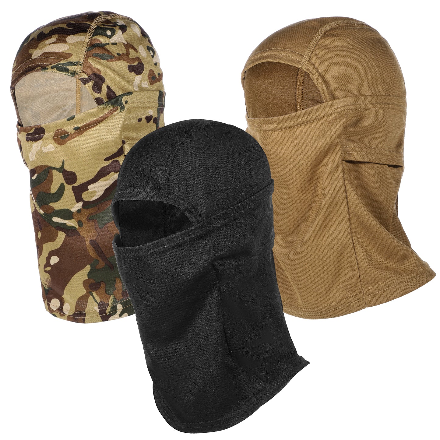 Tyqour 3 Pcs Winter Camo Balaclava Ski Mask for Men Women Football Ski Mask Motorcycle Balaclava Summer Camo Full Face Mask