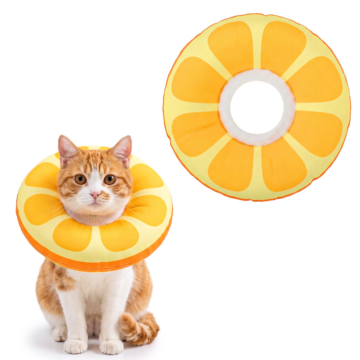 RAHHLIZS Soft Cone for Cats Cat Donut Collar Tangerine Cat Collar