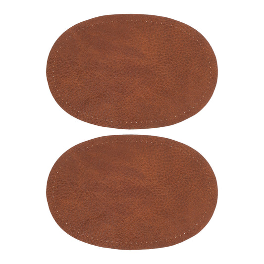 2PCS Elbow Patches for Clothes, 5.43×3.54 Inches Sew-On Fabric Oval PU Leather Elbow Patch, Clothes Fabric Repair Sewing Patches for Sweaters, Jackets, Trousers and Hats(Coffee)