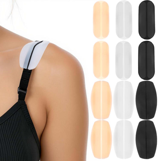 12 Pcs Bra Strap Holders For Slipping Non Slip Strap Cushion Pads Fabric Relieve Pain Silicone Ease Shoulder Discomfort Slip Protectors Bra Shoulder Pads