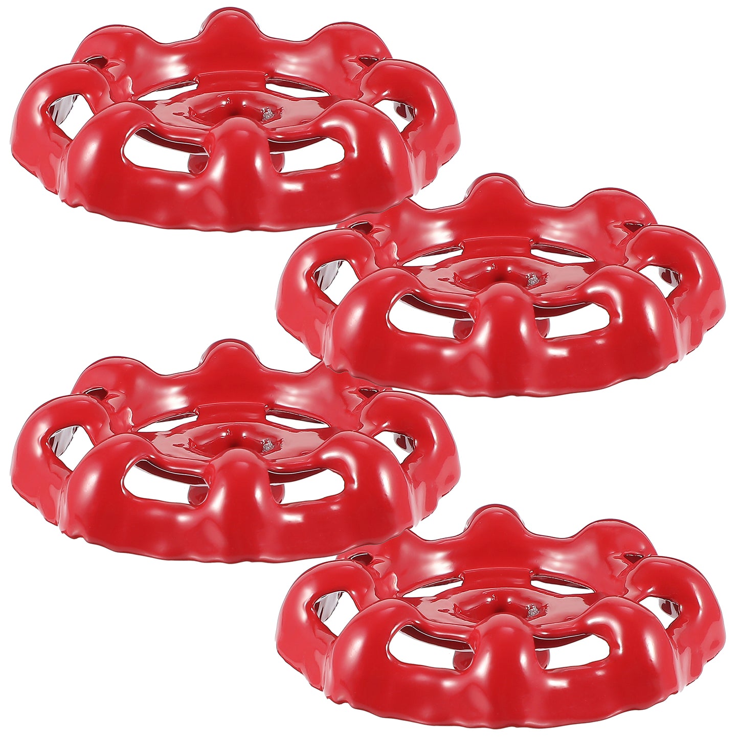 4 Pcs Outdoor Faucet Handle Spigot Handle Hose Bib Round Wheel Rustproof Water Spigot Outside Water Valve Replacement Parts Square Stem Hole Faucet Valve Replacement
