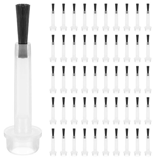 Xinjoduz 50 PCS Disposable Nail Brushes Replacement, Soft Brush Head, Dip Powder Liquid Replacement Brush, Gel Liquid Brush Set for DIY Nail Art Salon(Black)