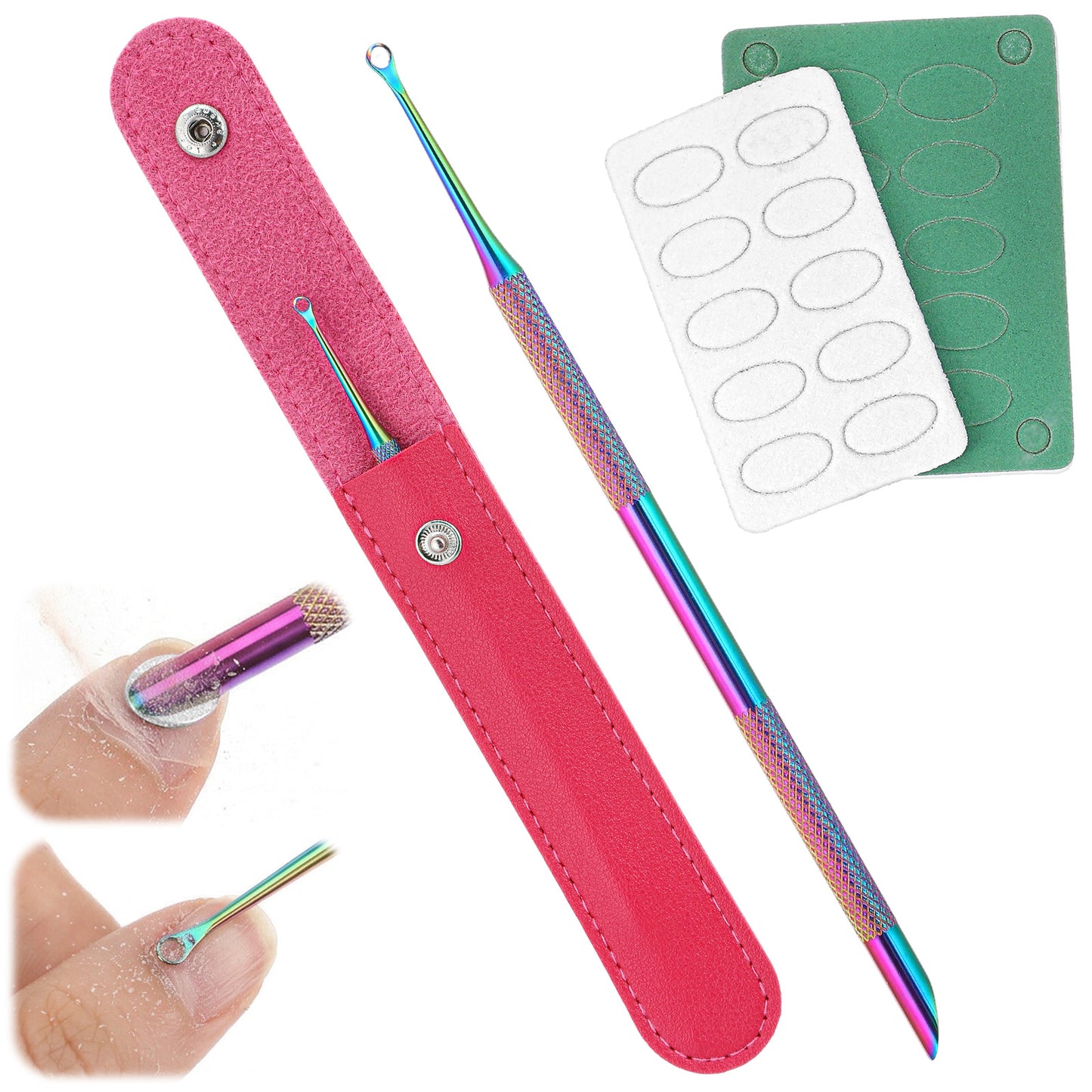 1 Pcs Cuticle Remover Tool Double Head Cuticle Pusher Stainless Steel Round Manicure Tools for Pedicure Nail Art, Salon, Home Use Pedicure Manicure Tools for Fingernails Toenails