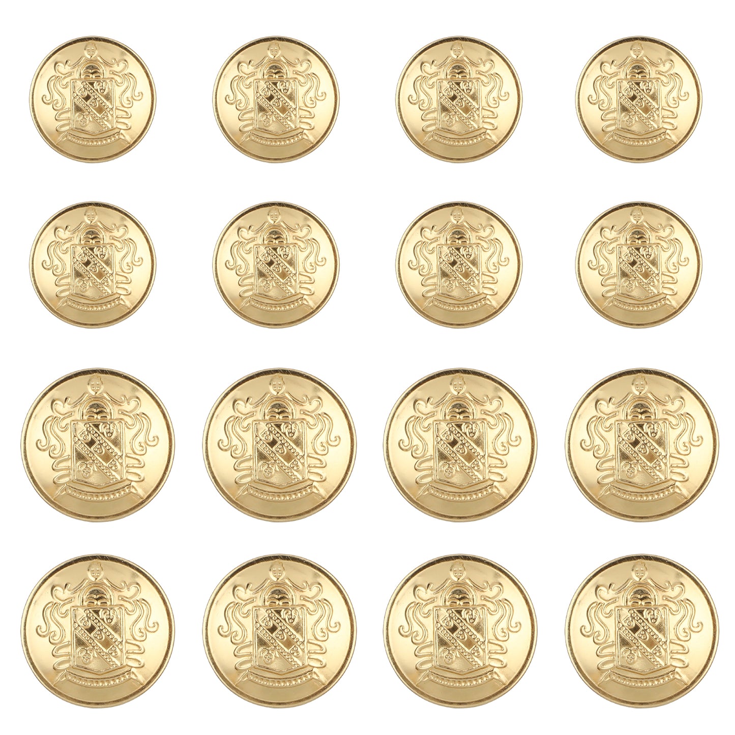 16pcs Buttons for Blazers Women Silver Metal Suit Button for Men Brass Sewing Knob with Shank Retro Alloy Decorative for Clothing Sewing, DIY Crafts(Gold)