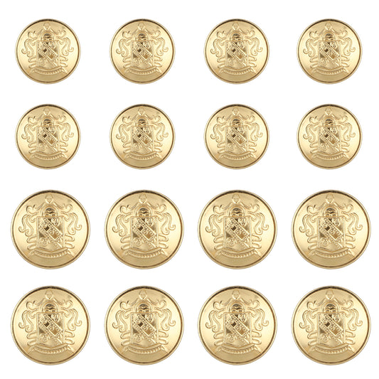 16pcs Buttons for Blazers Women Silver Metal Suit Button for Men Brass Sewing Knob with Shank Retro Alloy Decorative for Clothing Sewing, DIY Crafts(Gold)