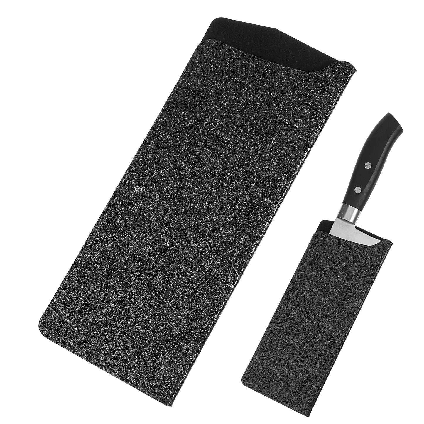 RAHHLIZS ABS Knife Cover 7.68×3.07in Cleaver Edge Guard Wide Knife Protector Sleeve Universal Knives Sheath for Home Kitchen (Black)