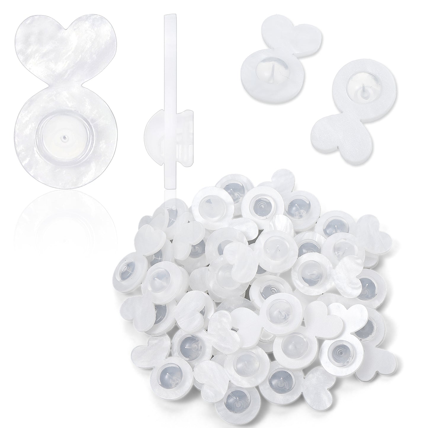 Nogeqi 32 Pcs Clear Earring Backs for Heavy Earring Support, Studs, Droopy Ears, Soft Silicone Earrings Lifters Backs, Rubber Ear Ring Back Replacements Earrings Backings