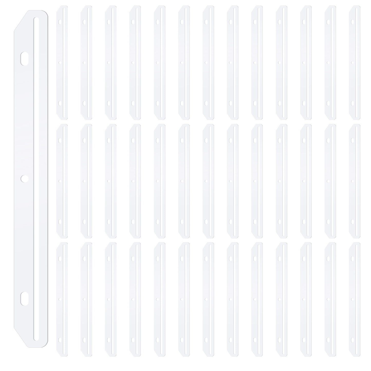 Teaaha 40 Pcs 3 Hole Punched Magazine Holders, 3 Ring Binder Insert Strips Translucent White Magazines Organizer for File Book Paper Magazine Collector