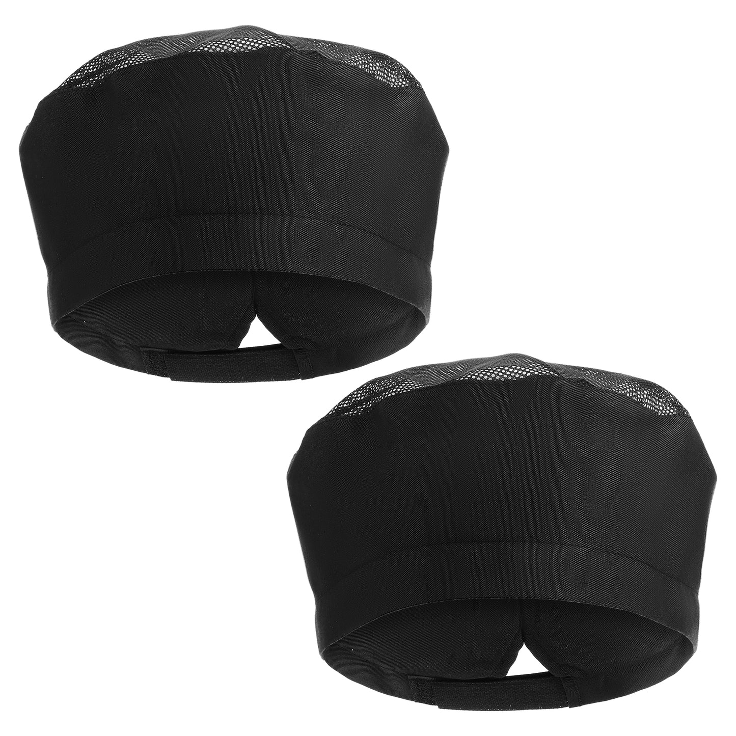 2PCS Chef Hats for Men Women, Unisex Black Tall Chef Hat Costume Adjustable Kitchen Cooking Food Chefs Hat Breathable Sushi Beanie Chef Caps Mesh Top Skull Cap