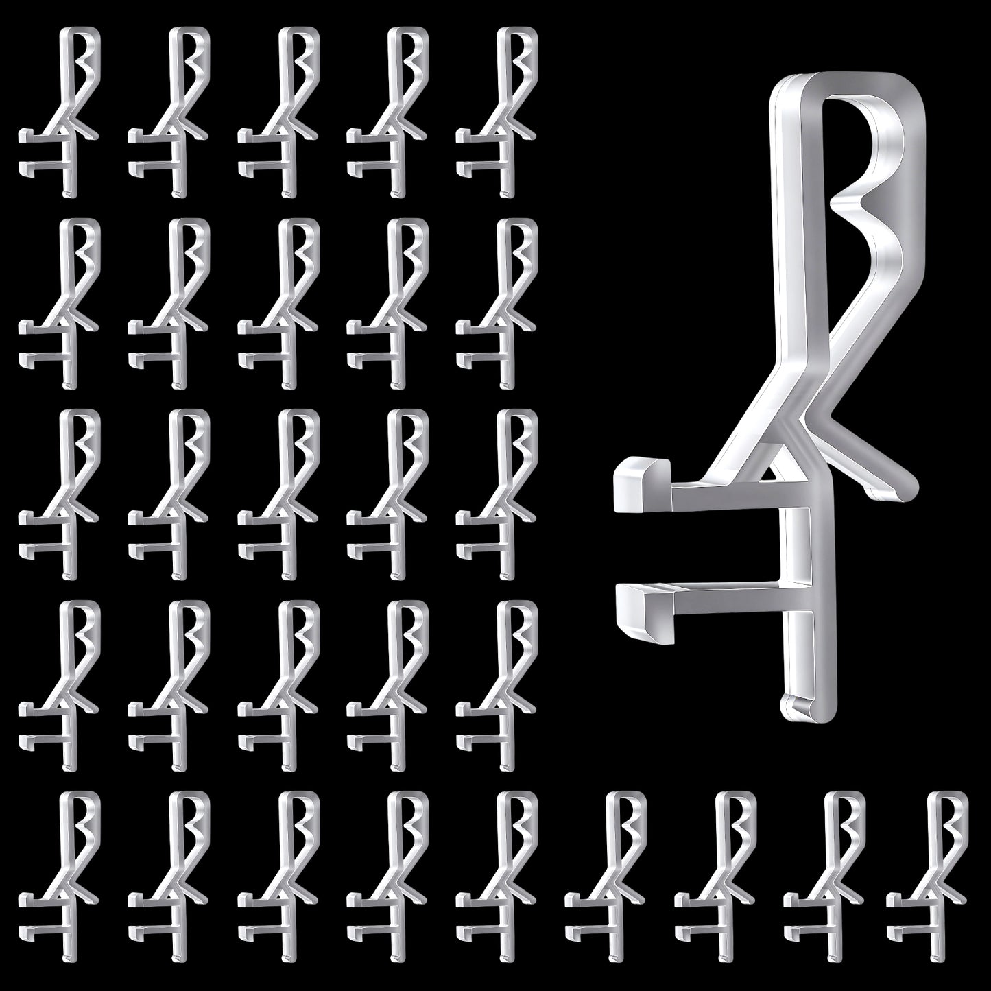 30 PCS Hidden Channel Valance Clips for Blinds, Transparent PC Blind Clips for Valance, Clip in Blinds for Windows, Blind ValanceClips Replacement