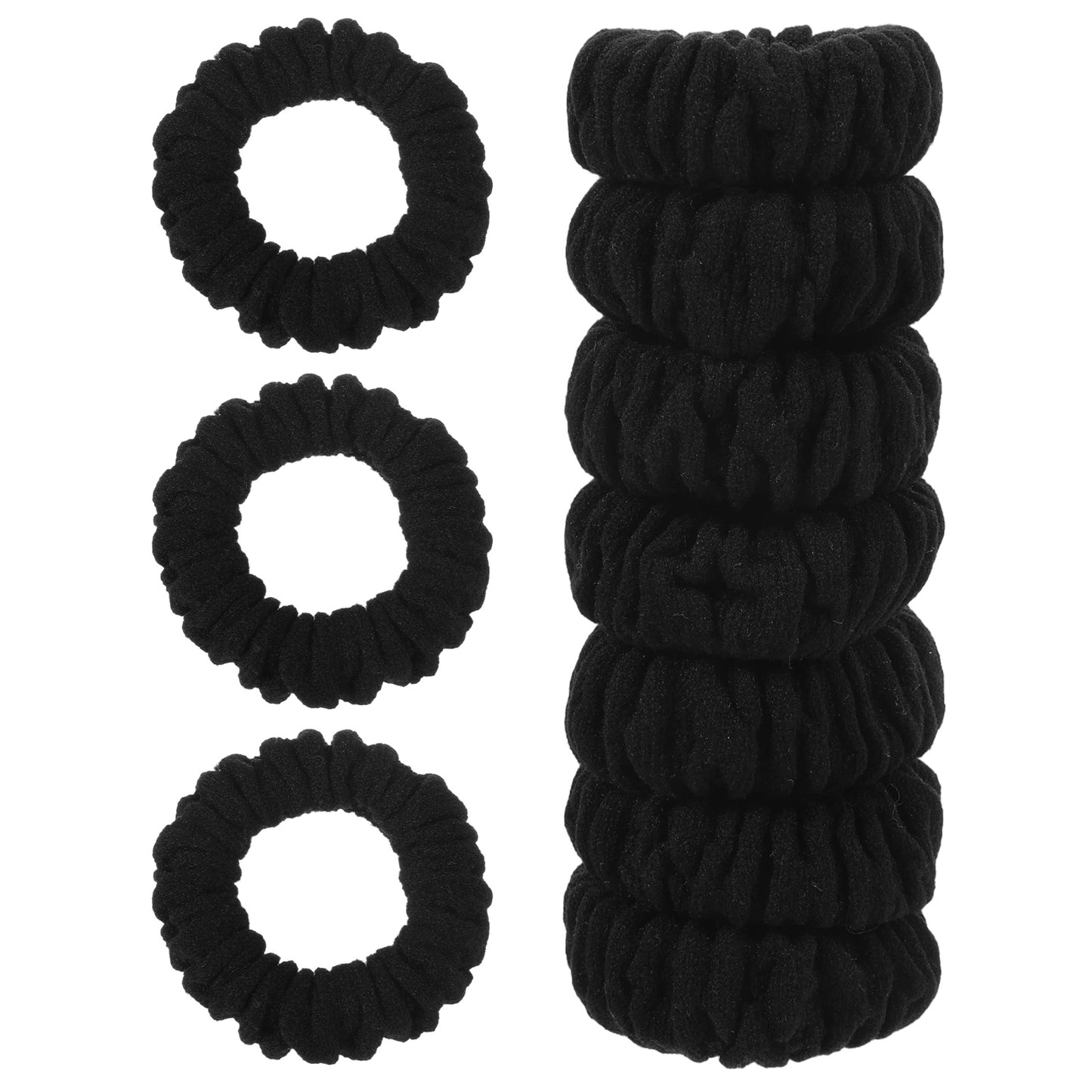 10 Pcs Black Hair Ties for Women, Ymapinc Soft Nylon No Damage Hair Scrunchies, Elastic Black Hair Bands, Ponytail Holders Hair Accessories