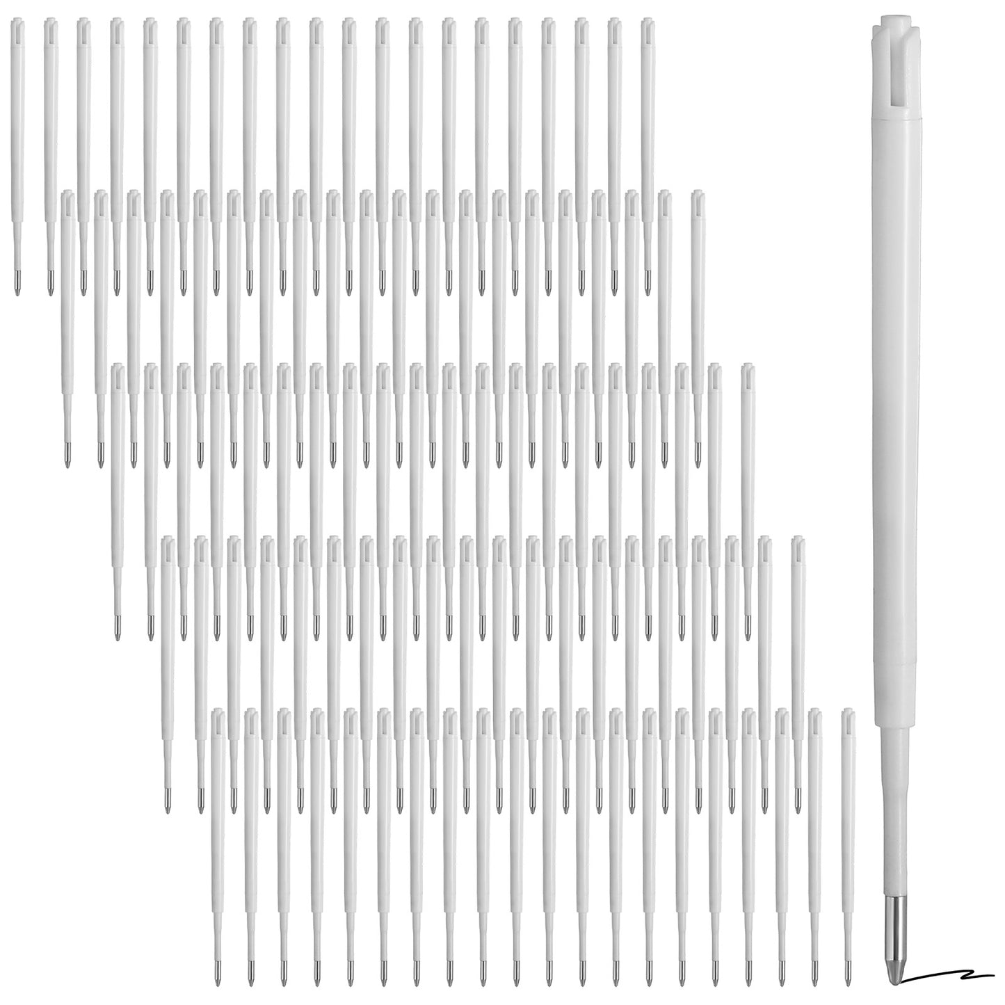 100 PCS Pen Refills Black Ballpoint, Ymapinc 1.0mm Smooth Writing Pen Ink Refills, 3.94’’ Universal Retractable Pens Refill, Ideal for Home Office School Daily Use