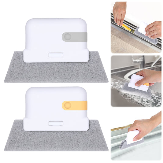 Tyqour 2Pcs Window Track Cleaning Tools Sliding Door Track Cleaner Multifucation Window Sill Cleaner Tool Groove Cleaning Brush for Window Sliding Door Sill Tile Lines Shutter Car Vents Keyboard