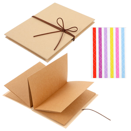 Tyqour Accordion Scrapbook Album with DIY Accessories, 6 x 8 Inch Small Photo Album Scrapbook for DIY Scrapbooking Anniversary Sketchbook Wedding Valentines Day Gifts Brown