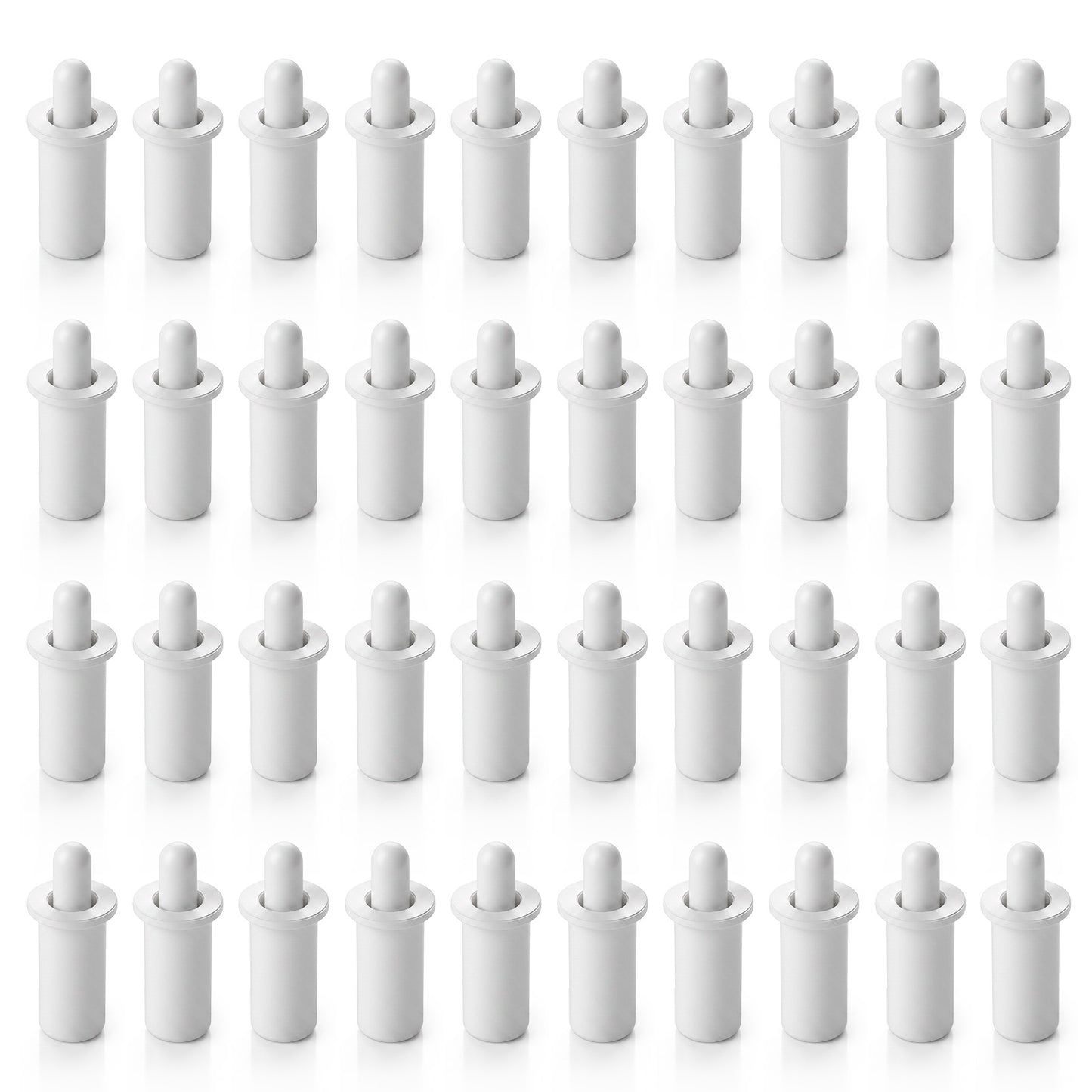 40 Pcs Shutter Repair Pins, Spring Loaded Replacement Repair Pins for Plantation Shutters, Durable Abs Plastic Fasteners for Windows Cabinet Blind Slats Tools Supplies White