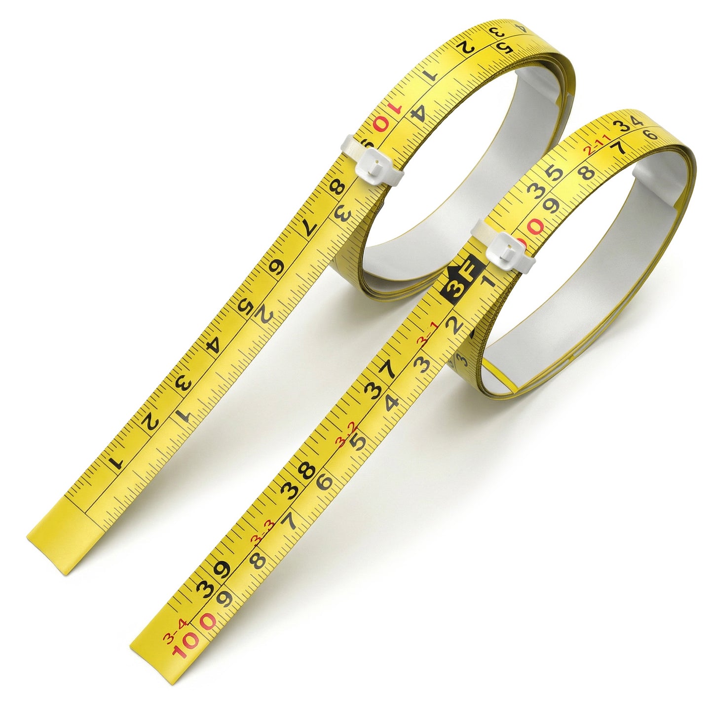 Rahhlizs 2 Pcs Adhesive Measuring Tape Steel Imperial & Metric Adhesive Tape Measure, Left to Right & Right to Left, Stick on Tapes Measure for Workbench Woodworking Table Saw Drafting, 100cm/39inch