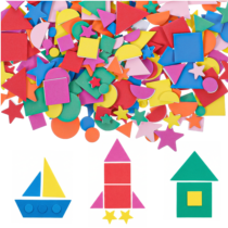 Ouligay 750 Pieces Geometric Foam Stickers Assorted Foam Shape Stickers for Crafts Self Adhesive Geometric Sticker for Crafts DIY Arts Project Star Circle Square Triangle