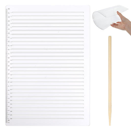 1 PCS Plastic A4 Straight Line Stencil Template, 11.7"× 8.1" Clear Spacing Line Writing Calligraphy Stencils Measuring Ruler Template Envelope Journal Supplies for Scrapbooking Lettering Drawing (2)