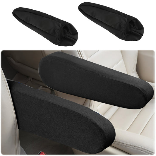 2 Pcs Car Front Seat Armrest Covers,Cloth Fabric Armrest Protectors,Soft Breathable Elastic Fabric,Universal Accessories Fits Front Seats of Most Cars, SUV, Trucks, Easy to Install and Clean