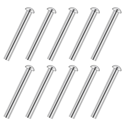 10 PCS Rivets for Spade Handle, Stainless Steel Solid Rivet Tool, Round Head Aluminum Rivets Shovel Handle Replacement, Countersunk Fasteners Half Round Head Pop Rivet Tool for Garden Shovel (54x6mm)