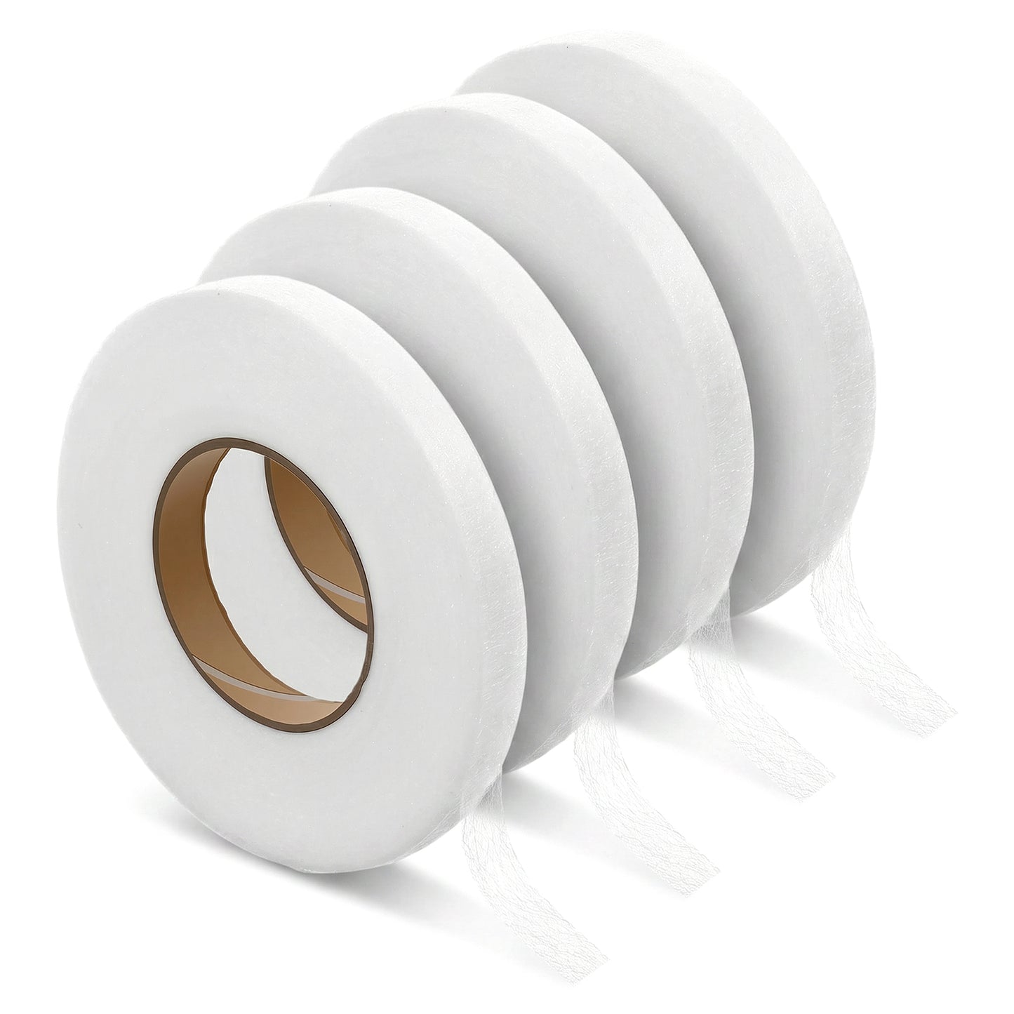 Bremorou 4 Rolls Hem Tape 0.47in×70yd Iron On Hemming Tape No Sew Extra Strong Hemming Tapes Washable Hem Adhesive Tape for Pants Dresses Curtains Socks Clothes Fabric Diy Crafts Projects (White)