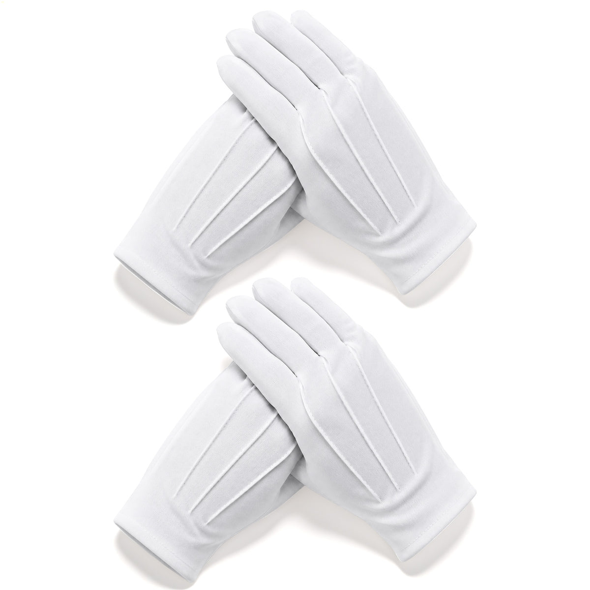 Tyqour White Cotton Gloves Women Men White Gloves Costume for Formal Events