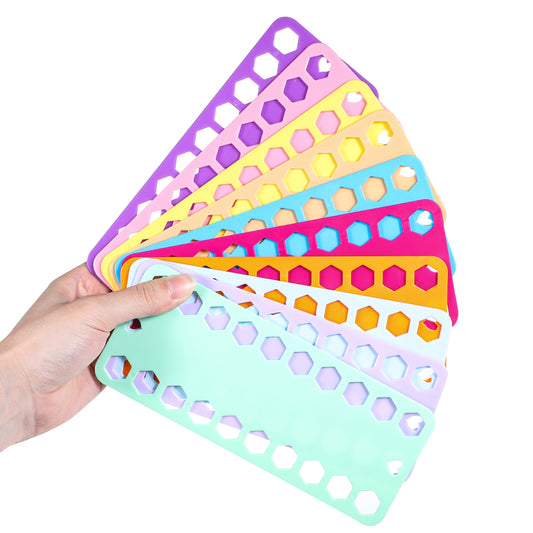 Xinjoduz 10PCS Embroidery Thread Organizer, 10 Colors Plastic Floss Bobbin, Cross Stitch Thread Holder Storage Tool, 20 Positions Needlework Project Card for Craft DIY Sewing