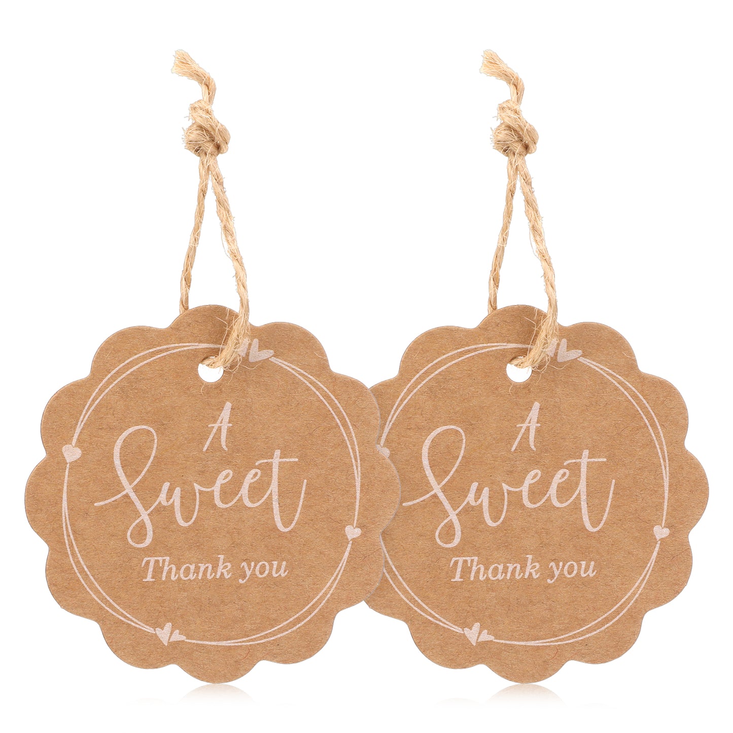 Quvvarly Gift Tags with String 100 Pcs 2.36 inch Thank You Tags