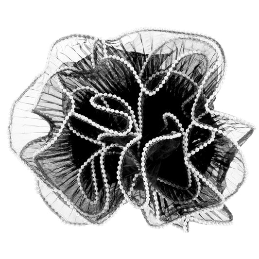 Ymapinc Pearl Mesh for Bouquets - 4 Yard Black Floral Mesh Paper, Pearl Wrapping Paper for Bouquet, Perfect for Bride Wedding, Mother's Day, Valentine's Day