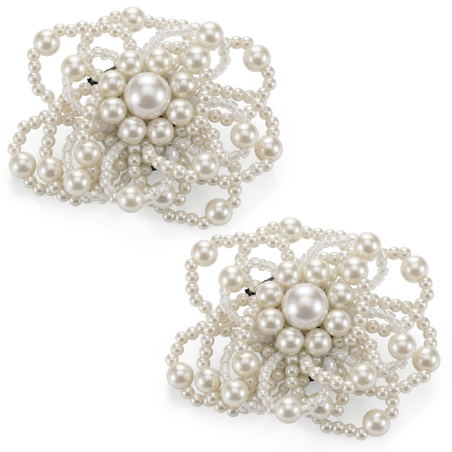 Ymapinc 1 Pair Pearl Flower Shoe Clips Women, Decorative Shoes Clip for Women, Jewelry for Heels,Flats, Clip on Embellishments, Shoe Decoration Charms, Shoes Clips for Wedding & Prom