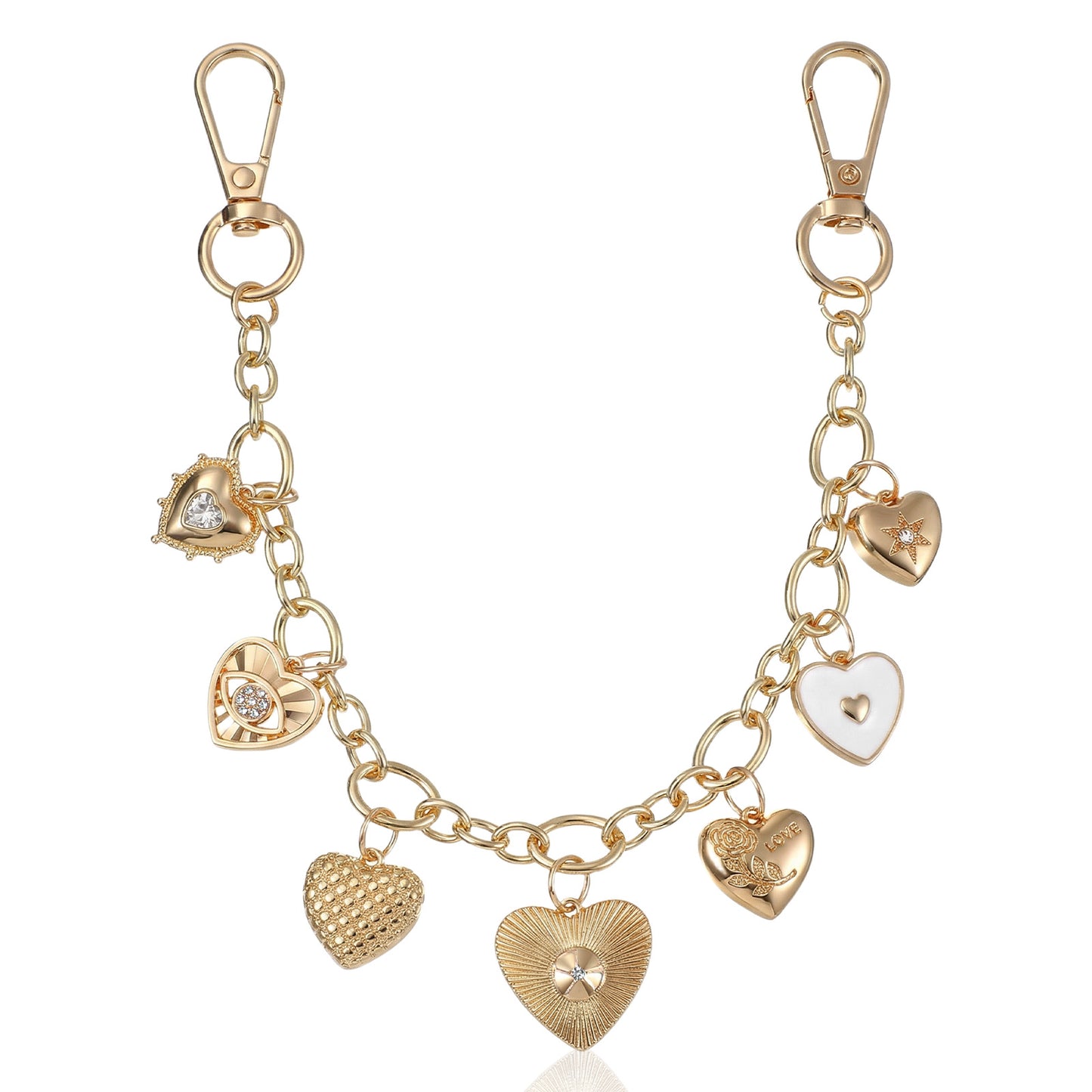 Ymapinc Cute Gold Heart Bag Charm for Women’s Handbags/Tote Bags, Bag Chain Charm, Bags Accessories