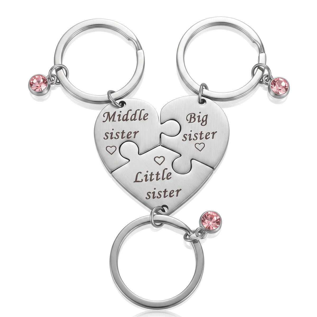 Quvvarly 3PCS Sister Keychain Matching Keychain for 3